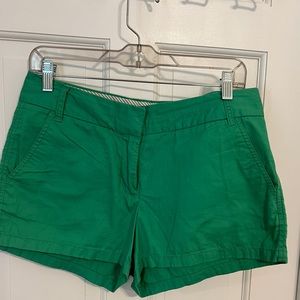 Size 6 J. Crew Factory Green Chino shorts.